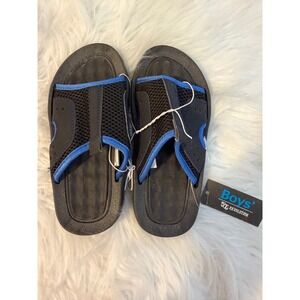 OT Revolution Boys Slide Sandals Black Blue Mesh Size M 13/1 2-721-1003